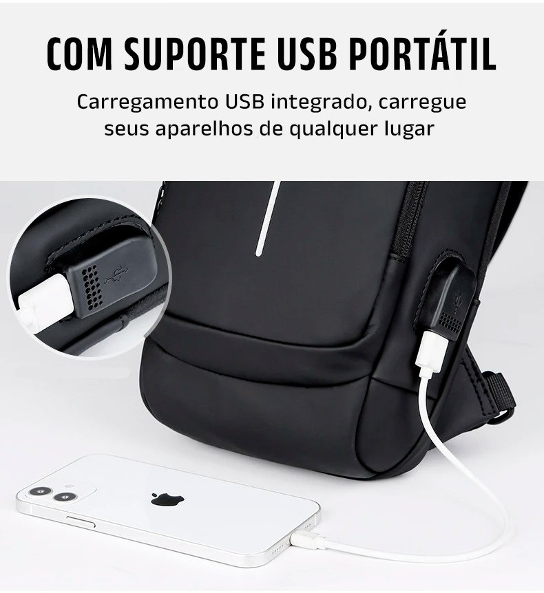 Smart Bag Clube | USB | AntiFurto | A prova d'àgua