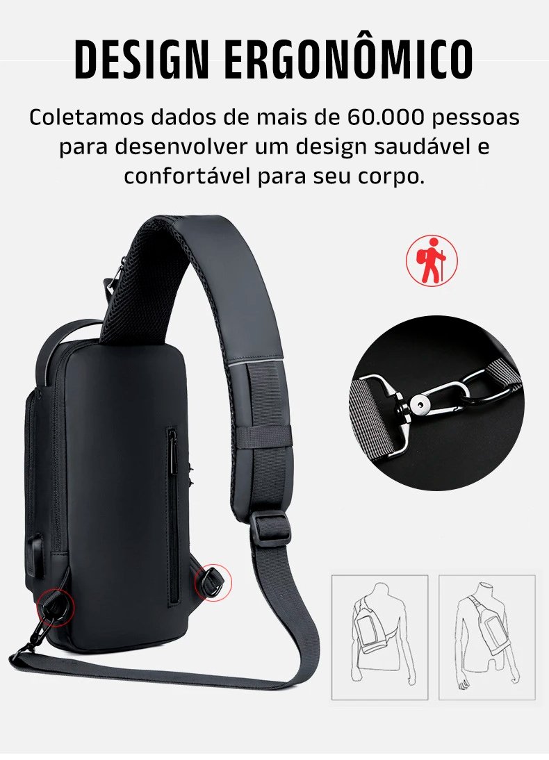 Smart Bag Clube | USB | AntiFurto | A prova d'àgua