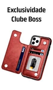 Capinha Iphone em Couro Genuíno com Carteira - Clube Boss